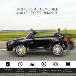 HOMCOM Voiture Véhicule électrique Enfants 12 V - V. Max. 5 Km/h Effets Sonores, Lumineux, Télécommande Mercedes-AMG GT R Noir - Noir 10 HOMCOM Voiture Véhicule électrique Enfants 12 V - V. Max. 5 Km/h Effets Sonores, Lumineux, Télécommande Mercedes-AMG GT R Noir - Noir -France HOMCOM Soldes 2022 40474281 4