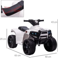 HOMCOM Voiture 4x4 Quad Buggy électrique Enfant 18-36 Mois 6 V 3 Km/h Max. Effet Lumineux Sonores Métal PP Blanc Noir 9 HOMCOM Voiture 4x4 Quad Buggy électrique Enfant 18-36 Mois 6 V 3 Km/h Max. Effet Lumineux Sonores Métal PP Blanc Noir -France HOMCOM Soldes 2022 40474296 3