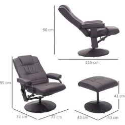 HOMCOM Fauteuil De Massage Et Relaxation électrique Pivotant Inclinable Avec Repose-pied Revêtement Synthétique Chocolat - Marron 9 HOMCOM Fauteuil De Massage Et Relaxation électrique Pivotant Inclinable Avec Repose-pied Revêtement Synthétique Chocolat - Marron -France HOMCOM Soldes 2022 40474305 3