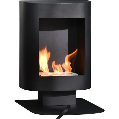 HOMCOM Cheminée Bioéthanol Sur Pied Design Contemporain - Brûleur 1,5 L - Contrôle De Flamme Et Manche Inclus - Acier Noir - Noir 3 HOMCOM Cheminée Bioéthanol Sur Pied Design Contemporain - Brûleur 1,5 L - Contrôle De Flamme Et Manche Inclus - Acier Noir - Noir