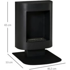 HOMCOM Cheminée Bioéthanol Sur Pied Design Contemporain - Brûleur 1,5 L - Contrôle De Flamme Et Manche Inclus - Acier Noir - Noir 9 HOMCOM Cheminée Bioéthanol Sur Pied Design Contemporain - Brûleur 1,5 L - Contrôle De Flamme Et Manche Inclus - Acier Noir - Noir -France HOMCOM Soldes 2022 40474332 3