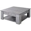 HOMCOM Table Basse Carrée Design Contemporain Avec étagère Dim. 80L X 80l X 36H Cm Panneaux Particules Gris Vieilli - Gris 2 HOMCOM Table Basse Carrée Design Contemporain Avec étagère Dim. 80L X 80l X 36H Cm Panneaux Particules Gris Vieilli - Gris -France HOMCOM Soldes 2022 40474405 1