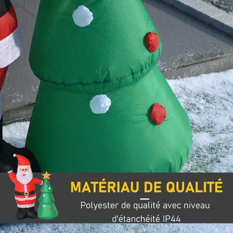 HOMCOM Père Noël Gonflable LED 1,5H M Avec Sapin Polyester Imperméable Rouge Vert - Rouge 7 HOMCOM Père Noël Gonflable LED 1,5H M Avec Sapin Polyester Imperméable Rouge Vert - Rouge – Image 5