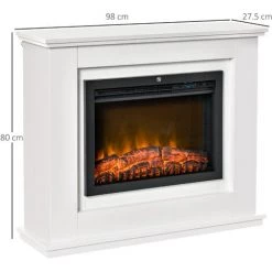 HOMCOM Cheminée électrique Grande Taille 2000 W Effet Flammes LED Minuterie Température Luminosité Réglables Télécommande Fournie Blanc - Blanc 9 HOMCOM Cheminée électrique Grande Taille 2000 W Effet Flammes LED Minuterie Température Luminosité Réglables Télécommande Fournie Blanc - Blanc -France HOMCOM Soldes 2022 40501522 3