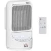 HOMCOM Chauffage Soufflant Oscillant 1500 W - Mini Radiateur Céramique PTC - 3 Niveaux De Puissance - Chauffage D'appoint Avec Télécommande Blanc - Blanc