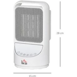 HOMCOM Chauffage Soufflant Oscillant 1500 W - Mini Radiateur Céramique PTC - 3 Niveaux De Puissance - Chauffage D'appoint Avec Télécommande Blanc - Blanc 9 HOMCOM Chauffage Soufflant Oscillant 1500 W - Mini Radiateur Céramique PTC - 3 Niveaux De Puissance - Chauffage D'appoint Avec Télécommande Blanc - Blanc -France HOMCOM Soldes 2022 40501524 3