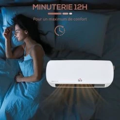 HOMCOM Radiateur Mural Soufflant 2000 W - Chauffage Céramique PTC - 3 Niveaux De Puissance - Télécommande Incluse Blanc Noir - Blanc 10 HOMCOM Radiateur Mural Soufflant 2000 W - Chauffage Céramique PTC - 3 Niveaux De Puissance - Télécommande Incluse Blanc Noir - Blanc -France HOMCOM Soldes 2022 40501626 4