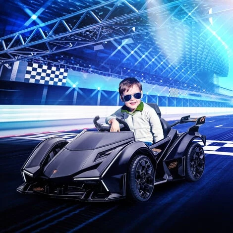 HOMCOM Voiture électrique Enfants De Sport Hypercar Lambo 12 V - V. Max. 5 Km/h Effets Sonores Et Lumineux Télécommande Noir - Noir 4 HOMCOM Voiture électrique Enfants De Sport Hypercar Lambo 12 V - V. Max. 5 Km/h Effets Sonores Et Lumineux Télécommande Noir - Noir – Image 2