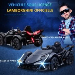 HOMCOM Voiture électrique Enfants De Sport Hypercar Lambo 12 V - V. Max. 5 Km/h Effets Sonores Et Lumineux Télécommande Noir - Noir 11 HOMCOM Voiture électrique Enfants De Sport Hypercar Lambo 12 V - V. Max. 5 Km/h Effets Sonores Et Lumineux Télécommande Noir - Noir -France HOMCOM Soldes 2022 41318219 5