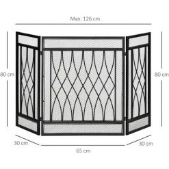 HOMCOM Grille De Protection Pour Cheminée - Pare-feu Large Pour Cheminée Ou Poêle - Pare-étincelles - Barrière De Sécurité - 3 Volets Pliables - Métal Noir - Noir 9 HOMCOM Grille De Protection Pour Cheminée - Pare-feu Large Pour Cheminée Ou Poêle - Pare-étincelles - Barrière De Sécurité - 3 Volets Pliables - Métal Noir - Noir -France HOMCOM Soldes 2022 41318226 3