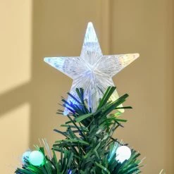 HOMCOM Sapin De Noël Artificiel Lumineux Fibre Optique LED 130 Ampoules Multicolores Ø 60 X 120H Cm 130 Branches étoile Sommet Brillante Vert - Vert 10 HOMCOM Sapin De Noël Artificiel Lumineux Fibre Optique LED 130 Ampoules Multicolores Ø 60 X 120H Cm 130 Branches étoile Sommet Brillante Vert - Vert -France HOMCOM Soldes 2022 41318228 4