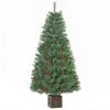 HOMCOM Sapin De Noël Artificiel Ø 90 X 180H Cm - 434 Branches épines Imitation Nordmann Grand Réalisme - 49 Houx, 49 Pommes De Pin, Pot Inclus - Métal PVC PP Marron Vert - Vert