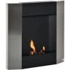 HOMCOM Cheminée Bioéthanol Murale Design Contemporain Convexe - Brûleur 0,7 L - Contrôle De Flamme Et Manche Inclus - Acier Inox. Brossé Et Noir 2 HOMCOM Cheminée Bioéthanol Murale Design Contemporain Convexe - Brûleur 0,7 L - Contrôle De Flamme Et Manche Inclus - Acier Inox. Brossé Et Noir -France HOMCOM Soldes 2022 41918977 1