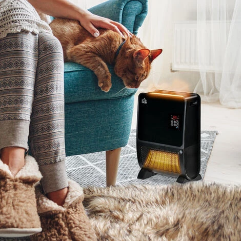 HOMCOM Chauffage Humidificateur 2 En 1 Avec éclairage LED 3 Couleurs - Chauffage Soufflant 2000 W Céramique PTC - 3 Modes, Timer - Télécommande Incluse - ABS Noir 4 HOMCOM Chauffage Humidificateur 2 En 1 Avec éclairage LED 3 Couleurs - Chauffage Soufflant 2000 W Céramique PTC - 3 Modes, Timer - Télécommande Incluse - ABS Noir – Image 2