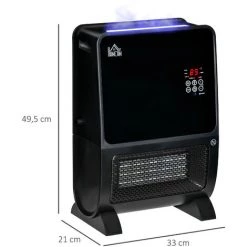 HOMCOM Chauffage Humidificateur 2 En 1 Avec éclairage LED 3 Couleurs - Chauffage Soufflant 2000 W Céramique PTC - 3 Modes, Timer - Télécommande Incluse - ABS Noir 9 HOMCOM Chauffage Humidificateur 2 En 1 Avec éclairage LED 3 Couleurs - Chauffage Soufflant 2000 W Céramique PTC - 3 Modes, Timer - Télécommande Incluse - ABS Noir -France HOMCOM Soldes 2022 41918983 3