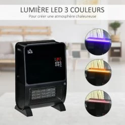HOMCOM Chauffage Humidificateur 2 En 1 Avec éclairage LED 3 Couleurs - Chauffage Soufflant 2000 W Céramique PTC - 3 Modes, Timer - Télécommande Incluse - ABS Noir 11 HOMCOM Chauffage Humidificateur 2 En 1 Avec éclairage LED 3 Couleurs - Chauffage Soufflant 2000 W Céramique PTC - 3 Modes, Timer - Télécommande Incluse - ABS Noir -France HOMCOM Soldes 2022 41918983 5