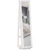HOMCOM Armoire à Bijoux Pivotante Verrouillable Avec Miroir - Armoire Bijoux Multi-rangement - MDF Gris Clair - Gris