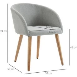HOMCOM Chaises De Visiteur Design Scandinave - Lot De 2 Chaises - Pieds Inclinés Effilés Bois Caoutchouc - Assise Dossier Accoudoirs Ergonomiques Aspect Lin Gris - Gris 9 HOMCOM Chaises De Visiteur Design Scandinave - Lot De 2 Chaises - Pieds Inclinés Effilés Bois Caoutchouc - Assise Dossier Accoudoirs Ergonomiques Aspect Lin Gris - Gris -France HOMCOM Soldes 2022 41918995 3