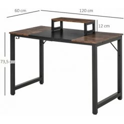 HOMCOM Bureau Design Industriel - Support écran Intégré - Châssis Métal Noir Grand Plateau Panneaux Particules Bicolore Noir Et Boisé 9 HOMCOM Bureau Design Industriel - Support écran Intégré - Châssis Métal Noir Grand Plateau Panneaux Particules Bicolore Noir Et Boisé -France HOMCOM Soldes 2022 41919002 3