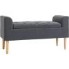 HOMCOM Banquette Coffre De Rangement 2 En 1 Design Chesterfield Assise Capitonnée Accoudoirs Courbés Pieds Effilés Bois D'hévéa Aspect Lin Gris - Gris -France HOMCOM Soldes 2022 41919007 1
