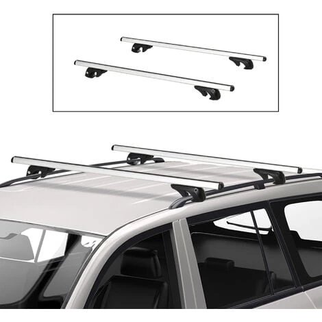 HOMCOM Barres De Toit De Voiture Verrouillables 2 Clés Fournies Dim. 135L X 5,5l X 7H Cm Aluminium Noir - Noir 4 HOMCOM Barres De Toit De Voiture Verrouillables 2 Clés Fournies Dim. 135L X 5,5l X 7H Cm Aluminium Noir - Noir – Image 2