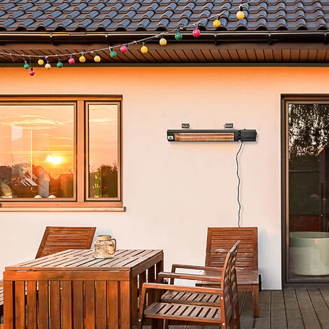 HOMCOM Chauffage Radiant Infrarouge électrique Avec Télécommande 2 Puissances 1000/2000 W Réflecteur Alu. Noir - Noir 4 HOMCOM Chauffage Radiant Infrarouge électrique Avec Télécommande 2 Puissances 1000/2000 W Réflecteur Alu. Noir - Noir – Image 2