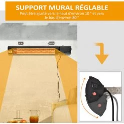 HOMCOM Chauffage Radiant Infrarouge électrique Avec Télécommande 2 Puissances 1000/2000 W Réflecteur Alu. Noir - Noir 10 HOMCOM Chauffage Radiant Infrarouge électrique Avec Télécommande 2 Puissances 1000/2000 W Réflecteur Alu. Noir - Noir -France HOMCOM Soldes 2022 41975302 4