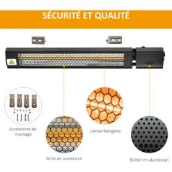 HOMCOM Chauffage Radiant Infrarouge électrique Avec Télécommande 2 Puissances 1000/2000 W Réflecteur Alu. Noir - Noir 11 HOMCOM Chauffage Radiant Infrarouge électrique Avec Télécommande 2 Puissances 1000/2000 W Réflecteur Alu. Noir - Noir -France HOMCOM Soldes 2022 41975302 5