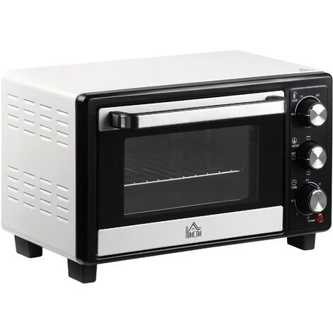 HOMCOM Mini Four 1400 W 16 L - Thermostat 230°C Max - Minuteur 60 Min - 3 Modes De Cuisson - 4 Accessoires Inclus - Acier Inox. Métal Verre Trempé Blanc Noir - Blanc 2 HOMCOM Mini Four 1400 W 16 L - Thermostat 230°C Max - Minuteur 60 Min - 3 Modes De Cuisson - 4 Accessoires Inclus - Acier Inox. Métal Verre Trempé Blanc Noir - Blanc