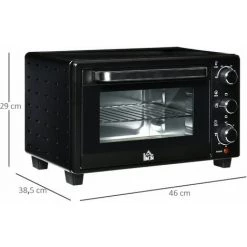 HOMCOM Mini Four 1400 W 21 L - Thermostat 230°C Max - Minuteur 60 Min - 3 Modes De Cuisson - 4 Accessoires Inclus - Acier Inox. Métal Verre Trempé Noir - Noir 9 HOMCOM Mini Four 1400 W 21 L - Thermostat 230°C Max - Minuteur 60 Min - 3 Modes De Cuisson - 4 Accessoires Inclus - Acier Inox. Métal Verre Trempé Noir - Noir -France HOMCOM Soldes 2022 42169103 3