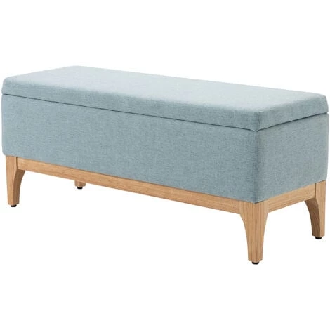 HOMCOM Banquette Coffre De Rangement 2 En 1 Style Scandinave Dim. 110L X 39l X 45H Cm Tissu Vert D'eau - Vert 3 HOMCOM Banquette Coffre De Rangement 2 En 1 Style Scandinave Dim. 110L X 39l X 45H Cm Tissu Vert D'eau - Vert
