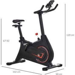HOMCOM Vélo De Biking Vélo D'appartement Résistance Magnétique Selle Réglable 2 Roulettes De Déplacement écran LCD Acier Rouge Noir 9 HOMCOM Vélo De Biking Vélo D'appartement Résistance Magnétique Selle Réglable 2 Roulettes De Déplacement écran LCD Acier Rouge Noir -France HOMCOM Soldes 2022 42169132 3