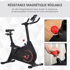 HOMCOM Vélo De Biking Vélo D'appartement Résistance Magnétique Selle Réglable 2 Roulettes De Déplacement écran LCD Acier Rouge Noir 10 HOMCOM Vélo De Biking Vélo D'appartement Résistance Magnétique Selle Réglable 2 Roulettes De Déplacement écran LCD Acier Rouge Noir -France HOMCOM Soldes 2022 42169132 4
