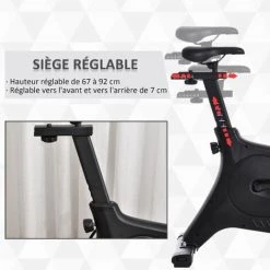 HOMCOM Vélo De Biking Vélo D'appartement Résistance Magnétique Selle Réglable 2 Roulettes De Déplacement écran LCD Acier Rouge Noir 11 HOMCOM Vélo De Biking Vélo D'appartement Résistance Magnétique Selle Réglable 2 Roulettes De Déplacement écran LCD Acier Rouge Noir -France HOMCOM Soldes 2022 42169132 5