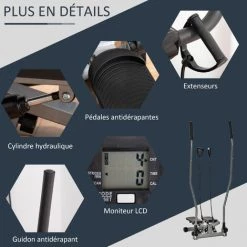 HOMCOM Stepper Avec Guidon Extenseurs écran LCD Multifonction Acier ABS Gris Noir 11 HOMCOM Stepper Avec Guidon Extenseurs écran LCD Multifonction Acier ABS Gris Noir -France HOMCOM Soldes 2022 42169133 5