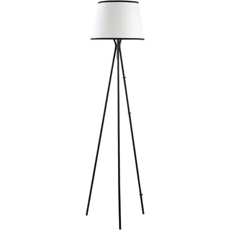 HOMCOM Lampadaire Trépied Design Contemporain 40 W Max. 170H Cm Métal Polyester Coton Noir Blanc - Noir 3 HOMCOM Lampadaire Trépied Design Contemporain 40 W Max. 170H Cm Métal Polyester Coton Noir Blanc - Noir
