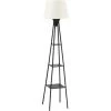 HOMCOM Lampadaire Design Contemporain 3 étagères Intégrées 40 W 173H Cm Métal Noir Polyester Coton Crème - Crème 2 HOMCOM Lampadaire Design Contemporain 3 étagères Intégrées 40 W 173H Cm Métal Noir Polyester Coton Crème - Crème -France HOMCOM Soldes 2022 42169141 1