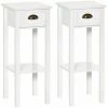 HOMCOM Lot De 2 Tables D'appoint Bout De Canapé Guéridon - Tiroir, étagère - Dim. 30L X 30l X 75H Cm - Poignées Coquilles Laiton Vieilli MDF Blanc 1 HOMCOM Lot De 2 Tables D'appoint Bout De Canapé Guéridon - Tiroir, étagère - Dim. 30L X 30l X 75H Cm - Poignées Coquilles Laiton Vieilli MDF Blanc -France HOMCOM Soldes 2022 42224780 1