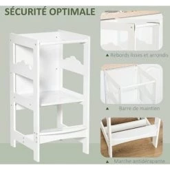HOMCOM Tour D'apprentissage Tableau à Craie 2 En 1 - Tour D'observation Pour Enfant 3-6 Ans - Marches Antidérapantes, Barreau, Hauts Rebords De Sécurité - MDF Blanc Noir - Blanc 11 HOMCOM Tour D'apprentissage Tableau à Craie 2 En 1 - Tour D'observation Pour Enfant 3-6 Ans - Marches Antidérapantes, Barreau, Hauts Rebords De Sécurité - MDF Blanc Noir - Blanc -France HOMCOM Soldes 2022 42502402 5