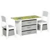 HOMCOM Ensemble Table Et Chaises Enfant - Set De 3 Pièces + 5 Tiroirs Non Tissés - Table étagère Pour Jouets 2 En 1 - Plateau Double Face Blanc Ou Circuit - 2 Voitures Incluses - MDF Blanc Gris 1 HOMCOM Ensemble Table Et Chaises Enfant - Set De 3 Pièces + 5 Tiroirs Non Tissés - Table étagère Pour Jouets 2 En 1 - Plateau Double Face Blanc Ou Circuit - 2 Voitures Incluses - MDF Blanc Gris -France HOMCOM Soldes 2022 42717408 1