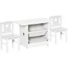 HOMCOM Ensemble Table Et Chaises Enfant - Set De 3 Pièces + 2 Bacs Amovibles - Table étagère Pour Jouets 2 En 1 - MDF PP Blanc Gris -France HOMCOM Soldes 2022 42737823 1