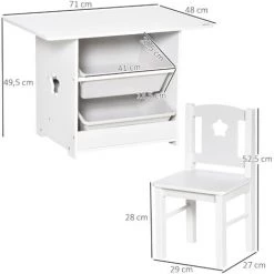HOMCOM Ensemble Table Et Chaises Enfant - Set De 3 Pièces + 2 Bacs Amovibles - Table étagère Pour Jouets 2 En 1 - MDF PP Blanc Gris 9 HOMCOM Ensemble Table Et Chaises Enfant - Set De 3 Pièces + 2 Bacs Amovibles - Table étagère Pour Jouets 2 En 1 - MDF PP Blanc Gris -France HOMCOM Soldes 2022 42737823 3