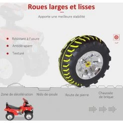 HOMCOM Porteur Enfants Quad 12-36 Mois Dim. 60L X 38l X 42H Cm Effets Lumineux Et Sonores Rouge Noir -France HOMCOM Soldes 2022 43541945 5