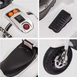 HOMCOM Moto électrique Pour Enfants Scooter 3 Roues 6 V 3 Km/h Effets Lumineux Et Sonores Top Case Blanc 11 HOMCOM Moto électrique Pour Enfants Scooter 3 Roues 6 V 3 Km/h Effets Lumineux Et Sonores Top Case Blanc -France HOMCOM Soldes 2022 43542075 5