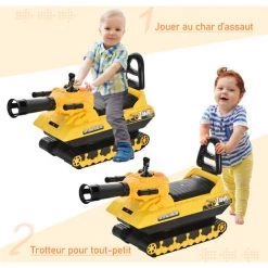HOMCOM Porteur Enfant Voiture Enfant Tank Coffre Klaxon Pistolet à Balles Jaune - Jaune 10 HOMCOM Porteur Enfant Voiture Enfant Tank Coffre Klaxon Pistolet à Balles Jaune - Jaune -France HOMCOM Soldes 2022 43542111 4