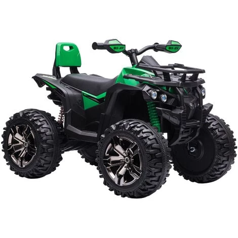 HOMCOM Voiture 4x4 Quad Buggy électrique Enfant 12 V 5 Km/h Max. Effets Lumineux Sonores Selle Avec Dossier Porte-bagage Avant Métal PP Vert Noir - Vert 3 HOMCOM Voiture 4x4 Quad Buggy électrique Enfant 12 V 5 Km/h Max. Effets Lumineux Sonores Selle Avec Dossier Porte-bagage Avant Métal PP Vert Noir - Vert