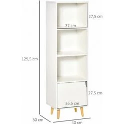 HOMCOM Meuble De Rangement Colonne Design Scandinave - 3 Niches, Placard Porte - Piètement Effilé Incliné Bois Pin Panneaux Particules Blanc 9 HOMCOM Meuble De Rangement Colonne Design Scandinave - 3 Niches, Placard Porte - Piètement Effilé Incliné Bois Pin Panneaux Particules Blanc -France HOMCOM Soldes 2022 43542599 3