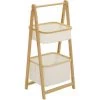 HOMCOM Etagère En Bambou De Salle De Bain, étagère Pliable - 2 Paniers - Bambou Polyester Beige - Beige 2 HOMCOM Etagère En Bambou De Salle De Bain, étagère Pliable - 2 Paniers - Bambou Polyester Beige - Beige -France HOMCOM Soldes 2022 43542788 1