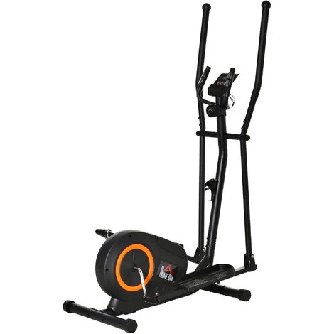 HOMCOM Vélo Elliptique Vertical écran LCD Multifonction Capteur Fréquence Cardiaque Roulettes Déplacement Résistance Réglable Acier ABS Orange Noir 3 HOMCOM Vélo Elliptique Vertical écran LCD Multifonction Capteur Fréquence Cardiaque Roulettes Déplacement Résistance Réglable Acier ABS Orange Noir