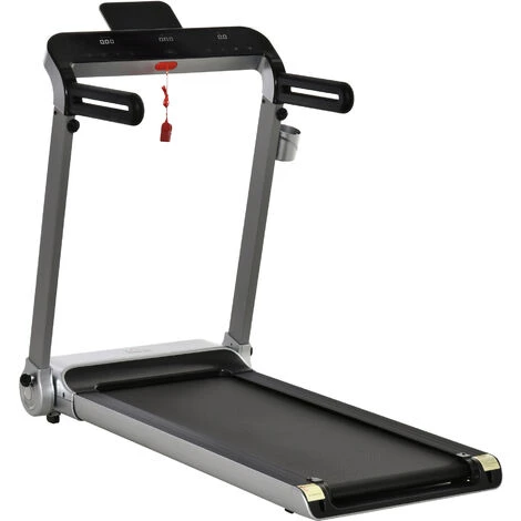 HOMCOM Tapis électrique De Course Pliable 1-15 Km/h 735 W Grand écran LED Large Bande De Roulement Port USB Clé Sécurité Acier PP Gris Noir - Gris 3 HOMCOM Tapis électrique De Course Pliable 1-15 Km/h 735 W Grand écran LED Large Bande De Roulement Port USB Clé Sécurité Acier PP Gris Noir - Gris